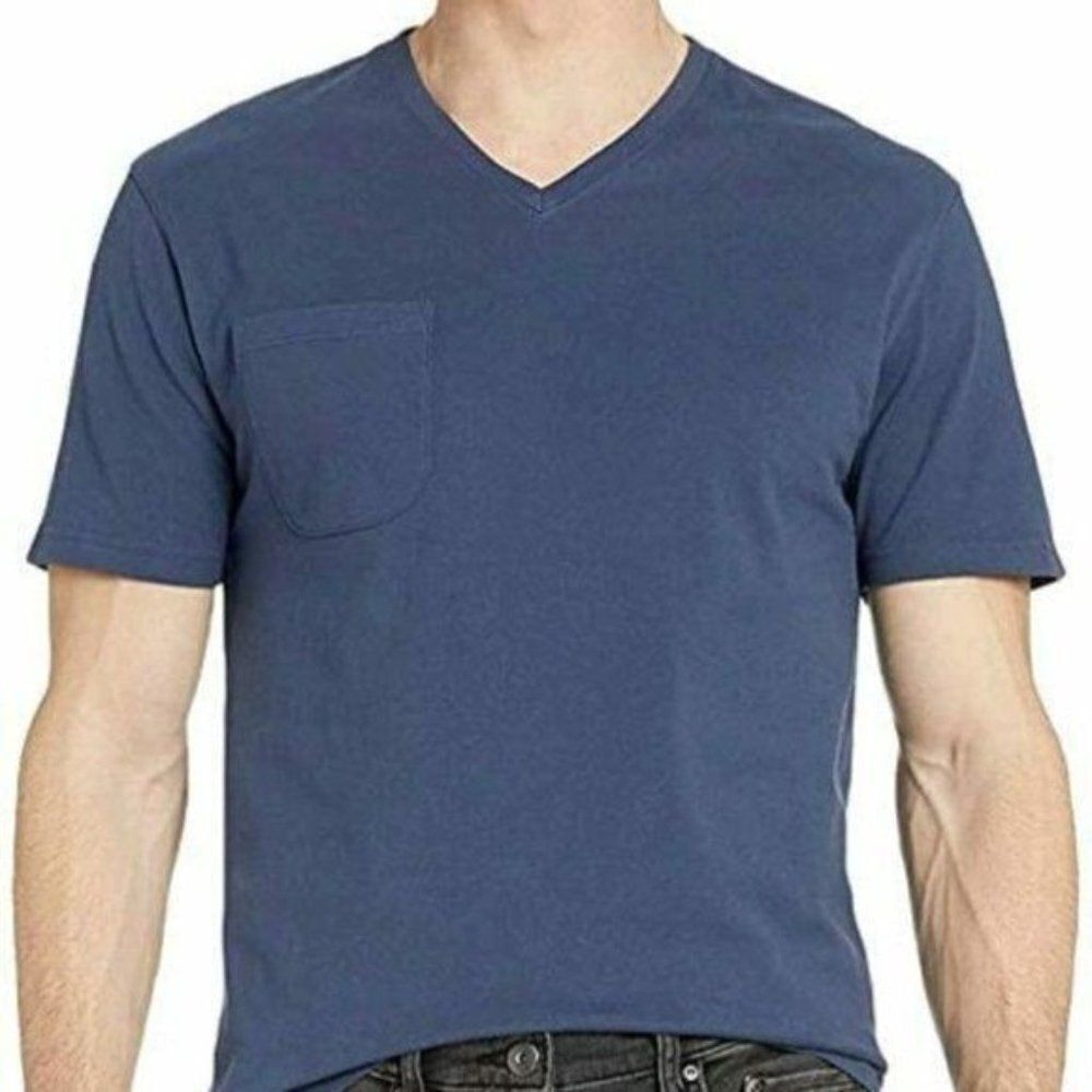 Goodthreads Mens Navy Blue Short Sleeve Pocket Casual V Neck T Shirt Size XSmall